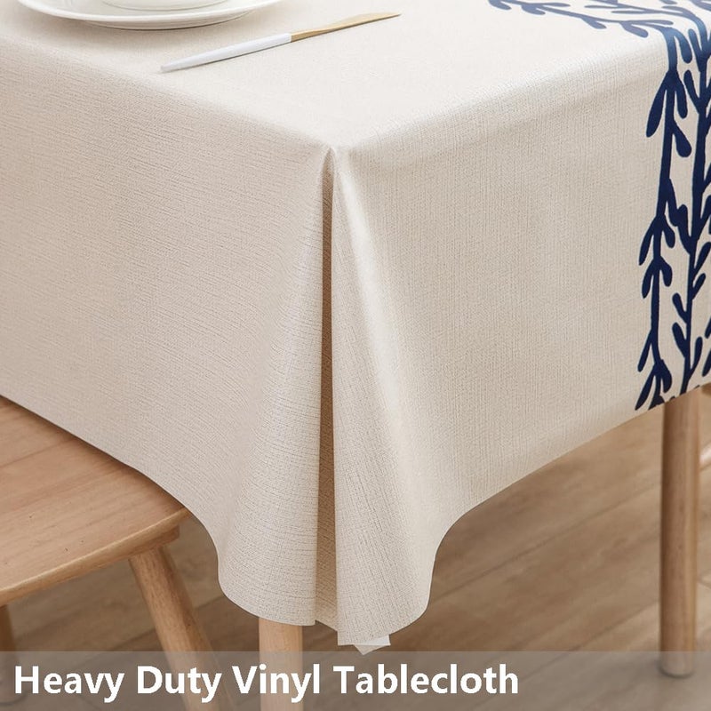 TruDelve Heavy Duty Vinyl Tablecloths Plastic Table Cloths for Kitchen Dining Table Wipeable PVC Tablecloth for Rectangle Tables (54"x72",Branch) - Image 2